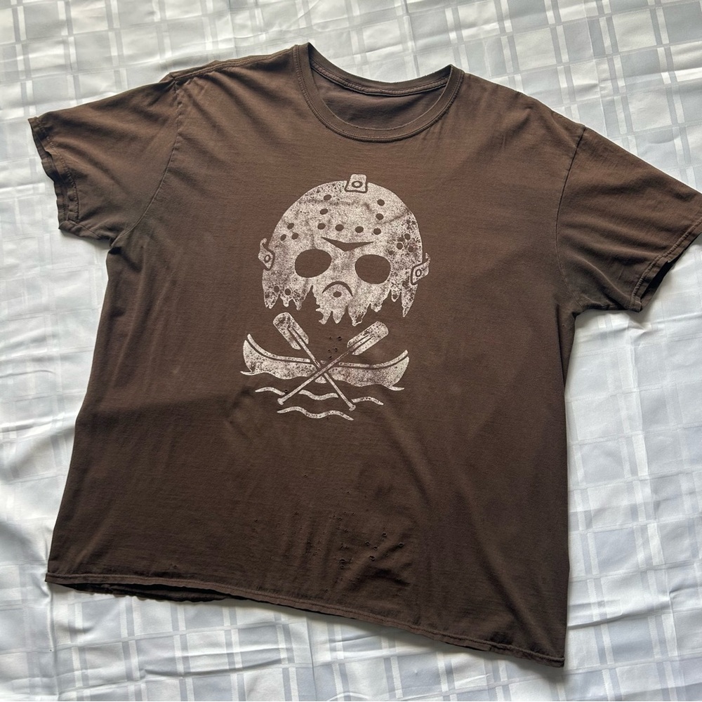 Friday the 13th Well Loved Highly Distressed Vintage Jason Mask T-shirt